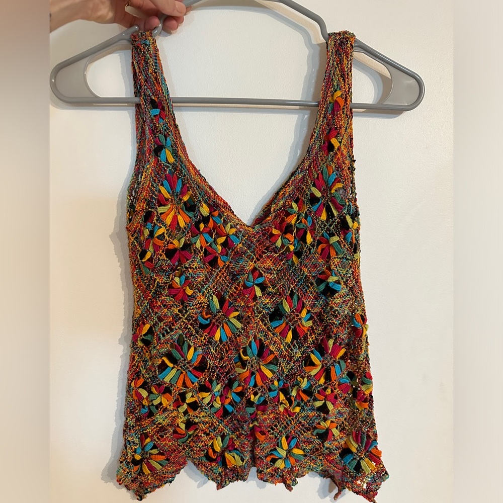 Women’s crochet XS top. Colorful.